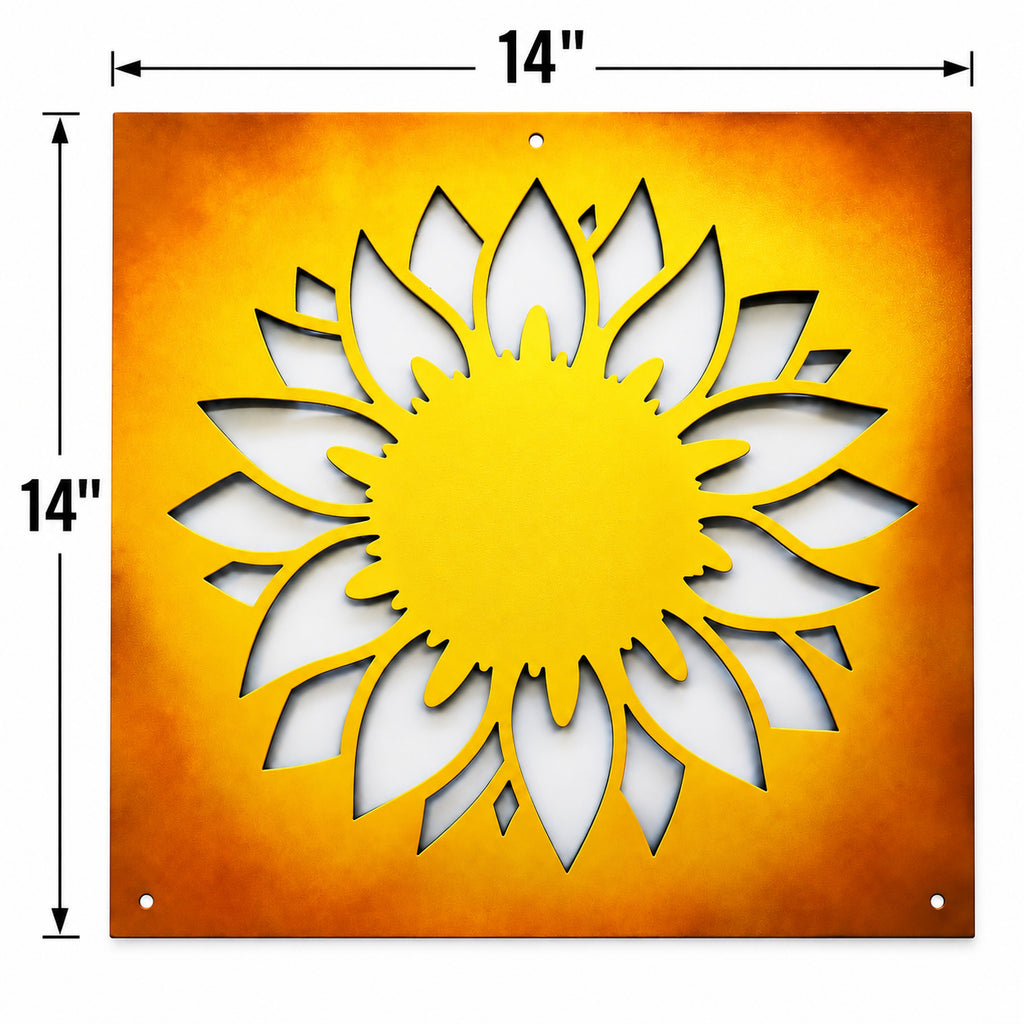 Rusty Decor Sunflower Metal Wall Art