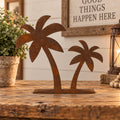 Rustic Metal Double Palm Trees – Traditional Nativity Add-On Standee