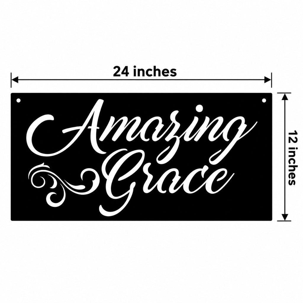 Rustic Metal Large Sign "Amazing Grace"