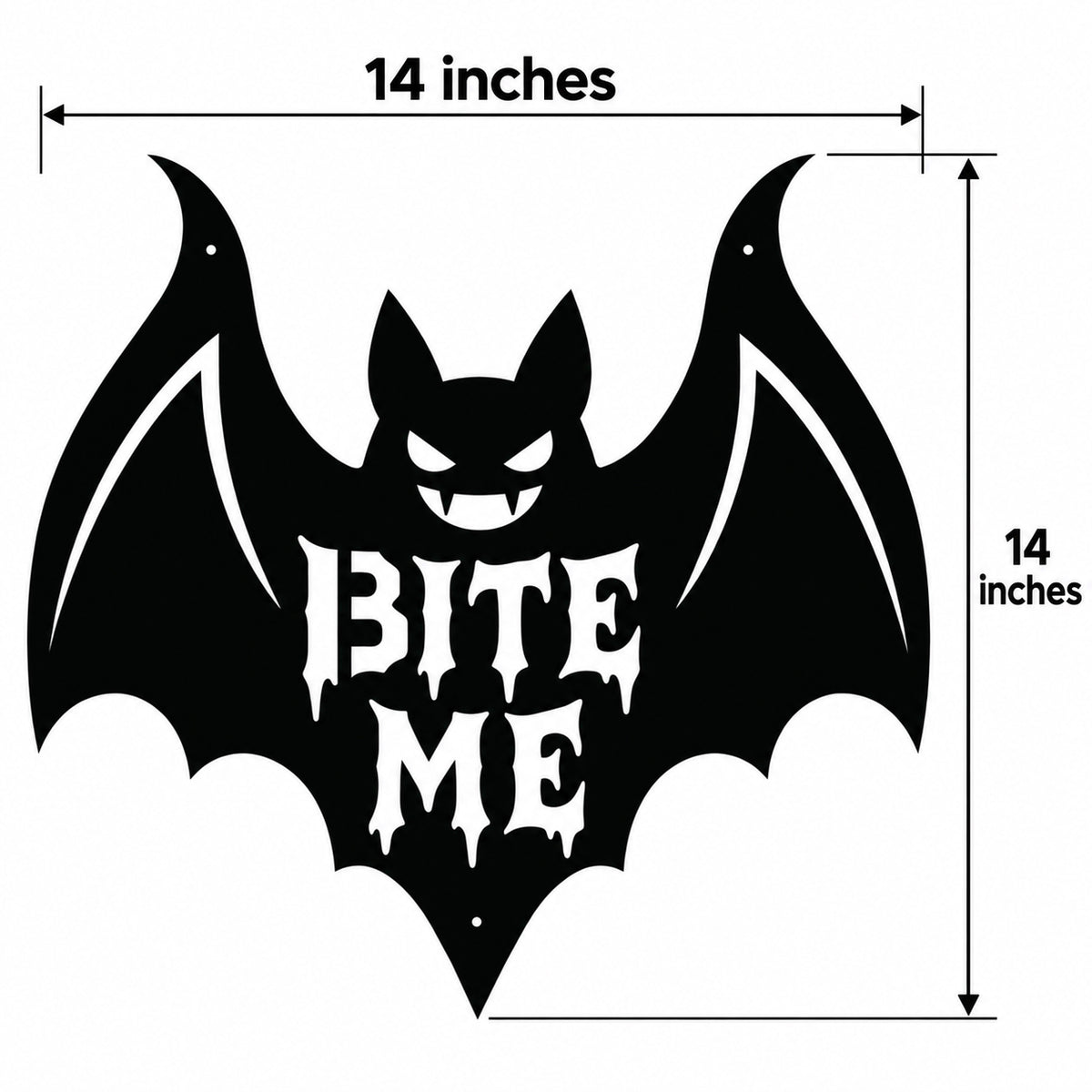 Rustic Metal Sign Bat "Bite Me" Halloween Sign