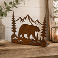 Rustic Bear Mountain Metal Standee – Cabin Wildlife Tabletop Decor