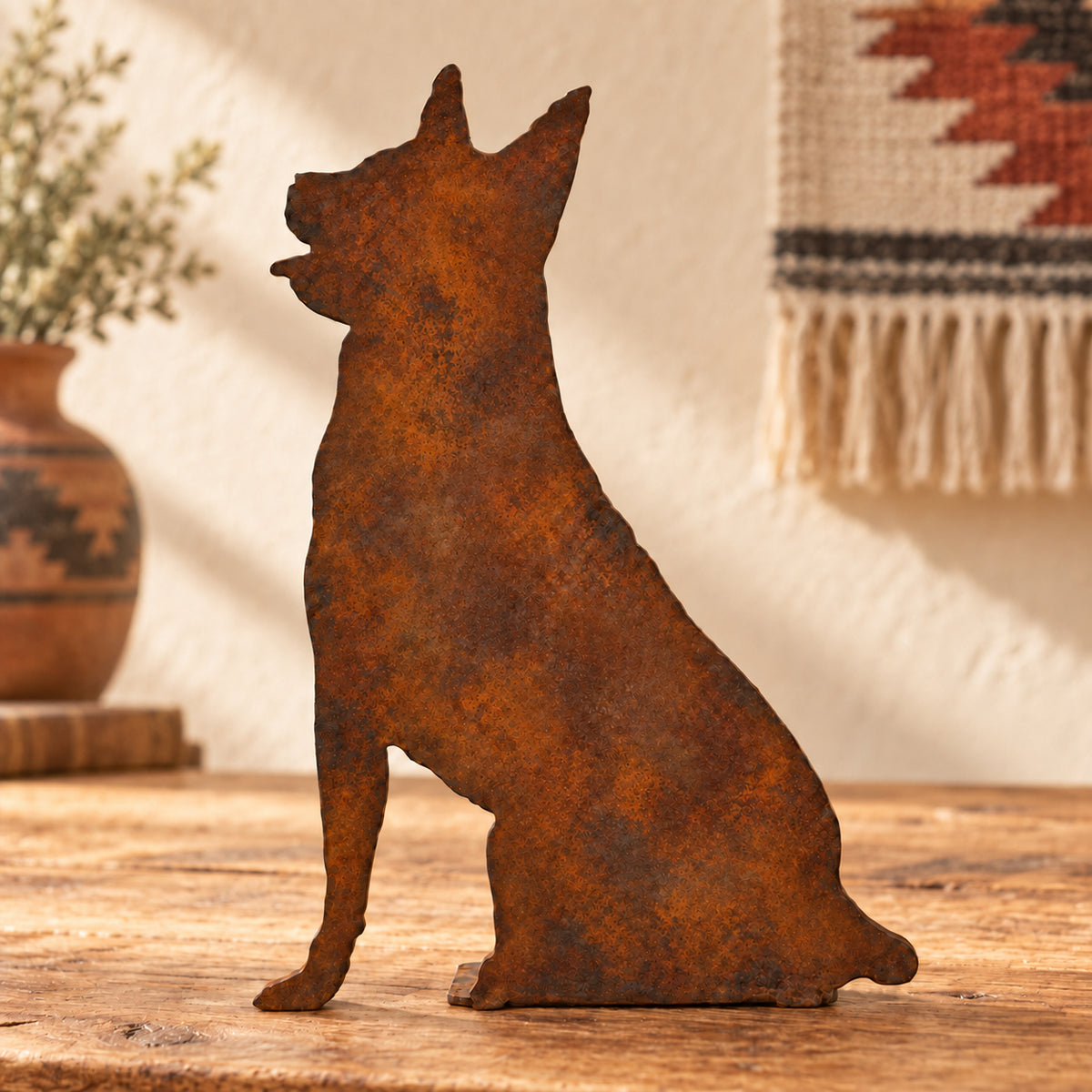 Rustic Metal Blue Heeler – Western and Southwest Nativity Add-On Standee