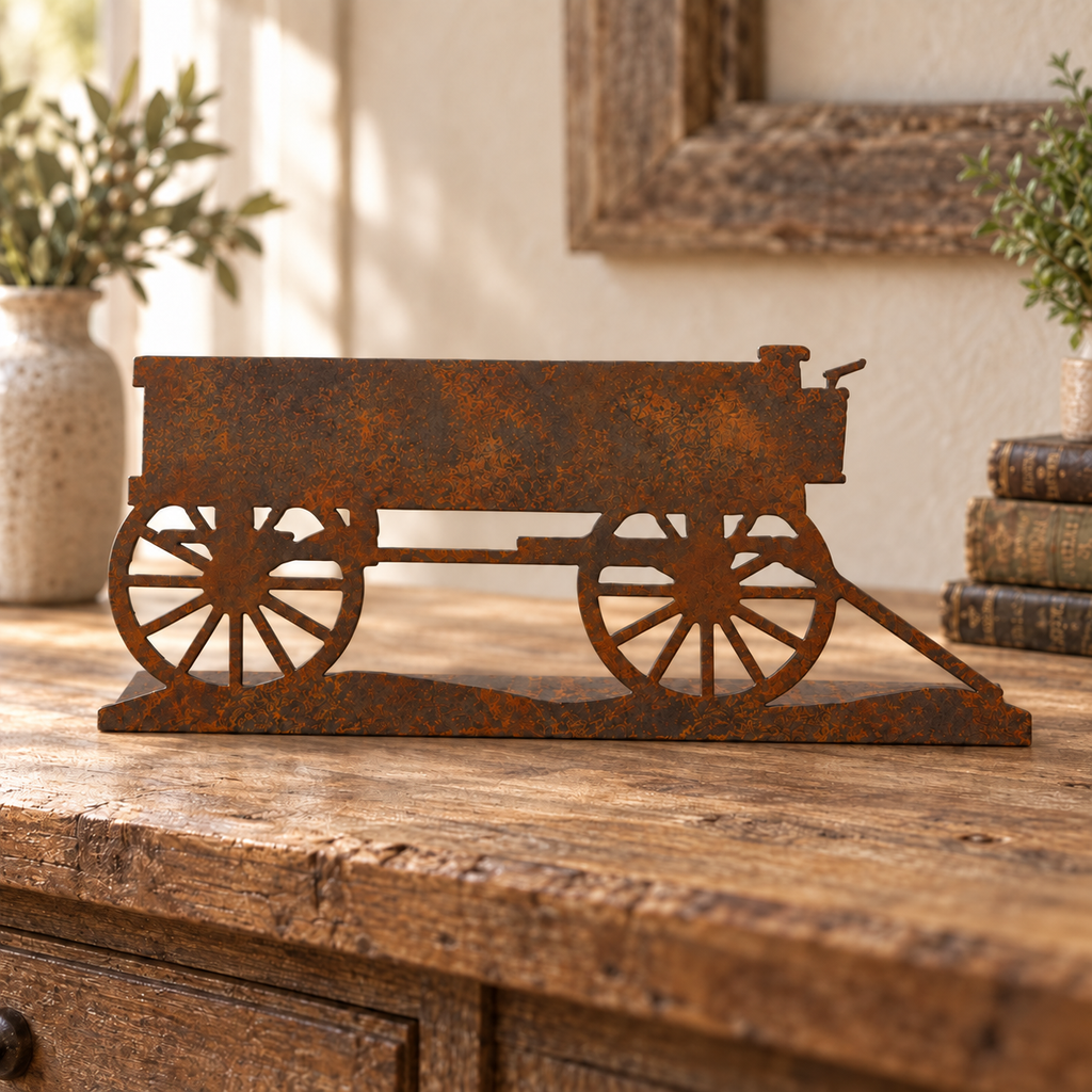 Rustic Metal Buckboard Wagon Add-On for Western & Southwestern Nativities