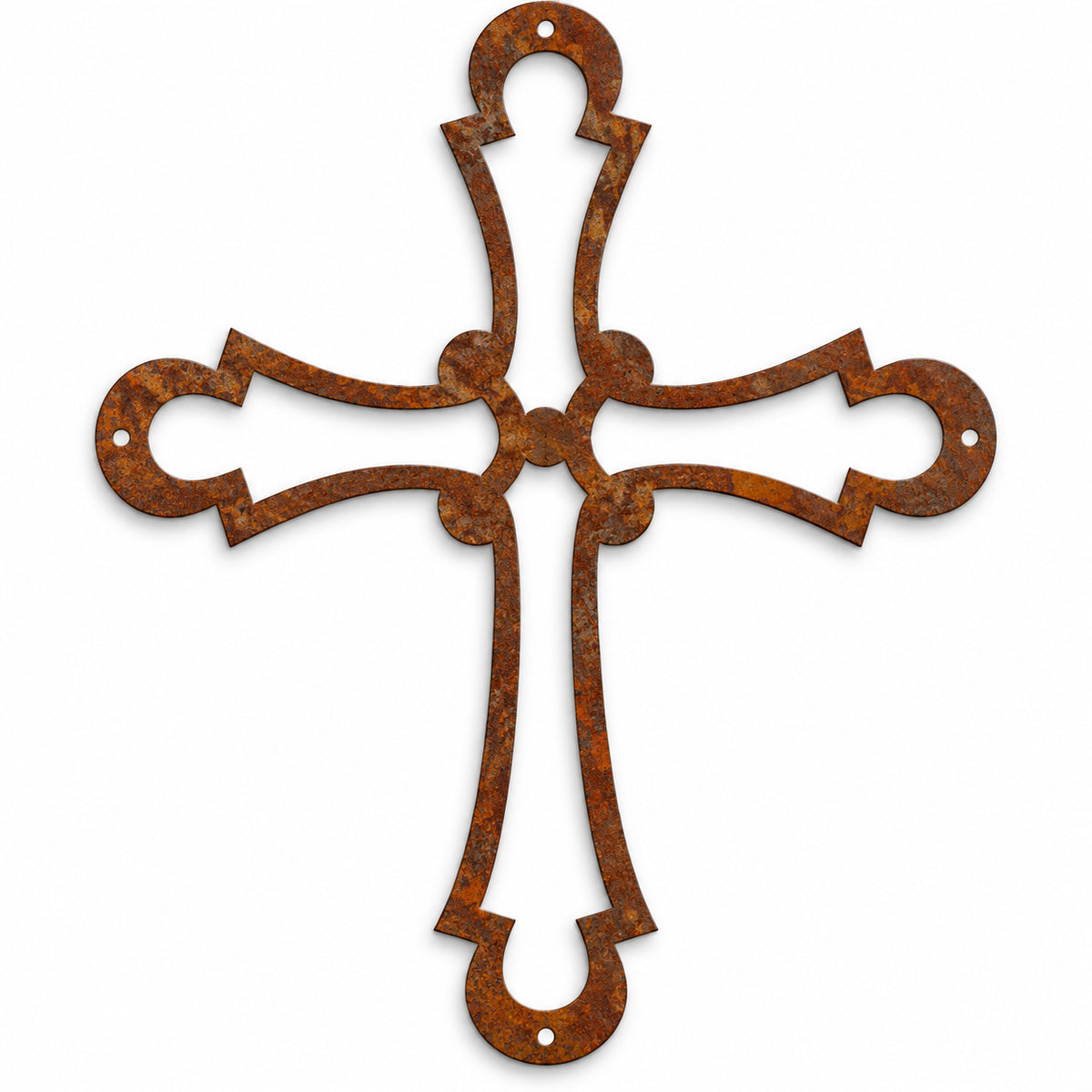 Rustic Metal Small Ornamental Wall Cross One