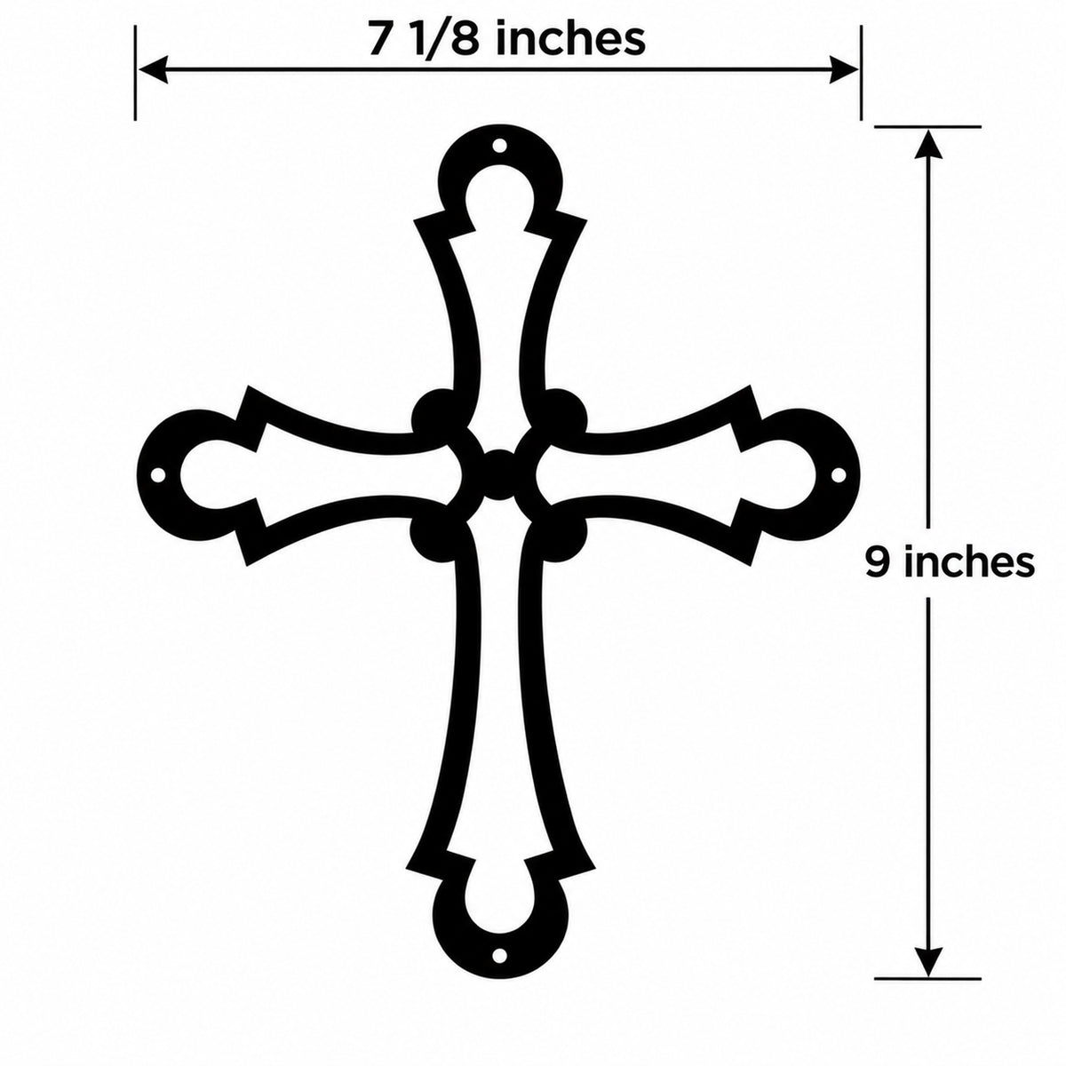 Rustic Metal Small Ornamental Wall Cross One