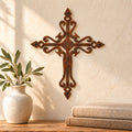 Rustic Metal Ornamental Wall Cross Three Sign