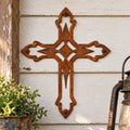 Rustic Metal Small Ornamental Wall Cross Four