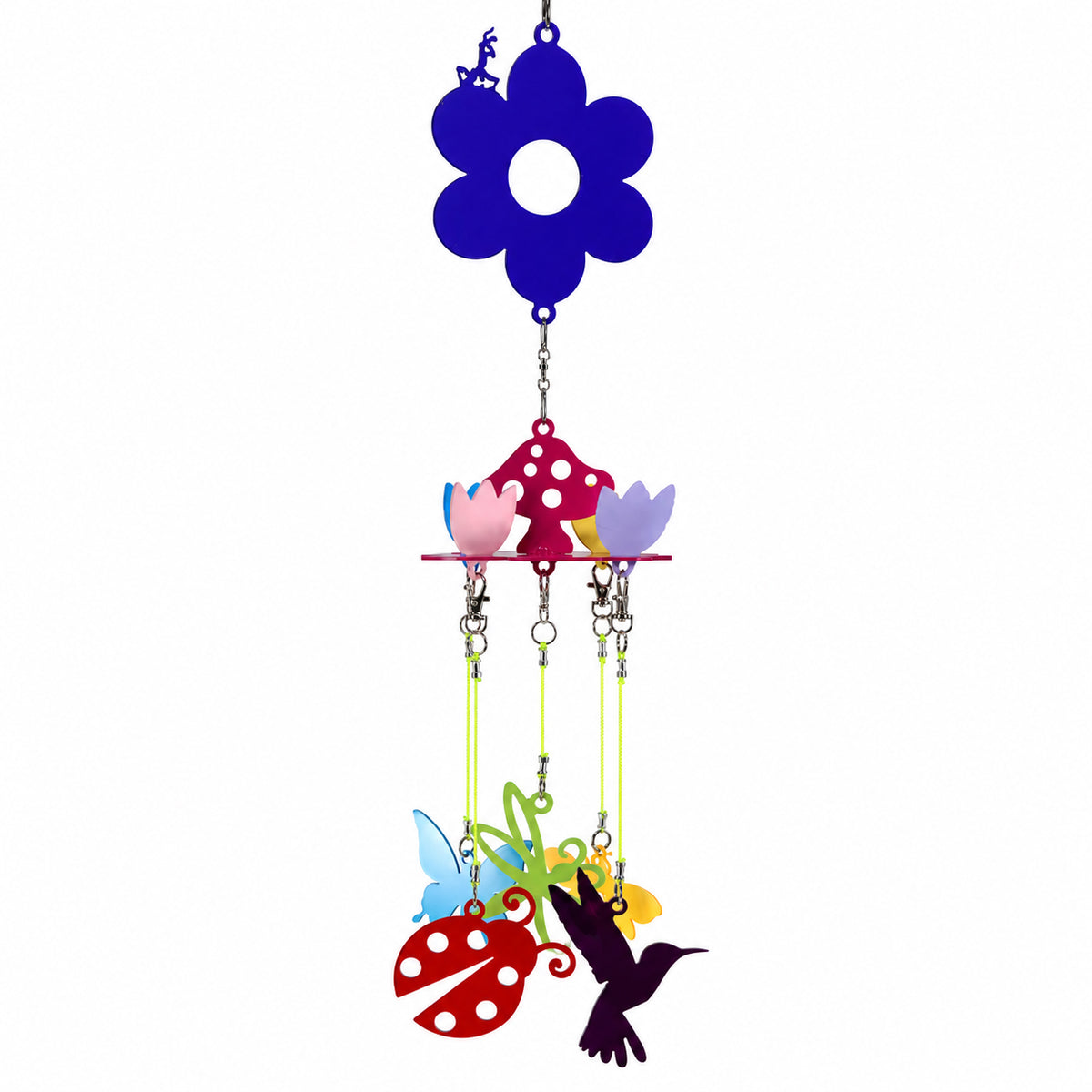 Rusty Decor Colorful Metal Garden Mobile Hanging Garden Decor