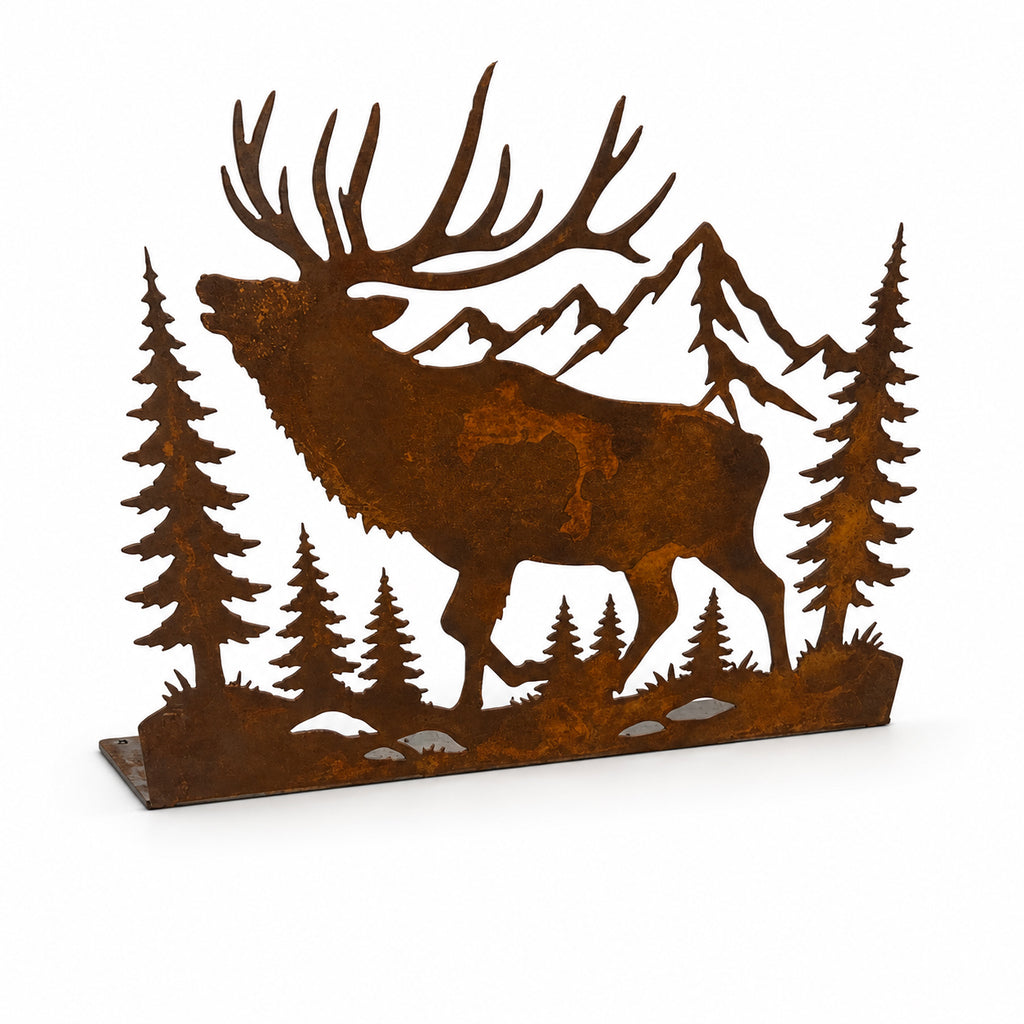 Rustic Metal Elk Standee – Rustic Mountain, Cabin & Wildlife Tabletop Decor