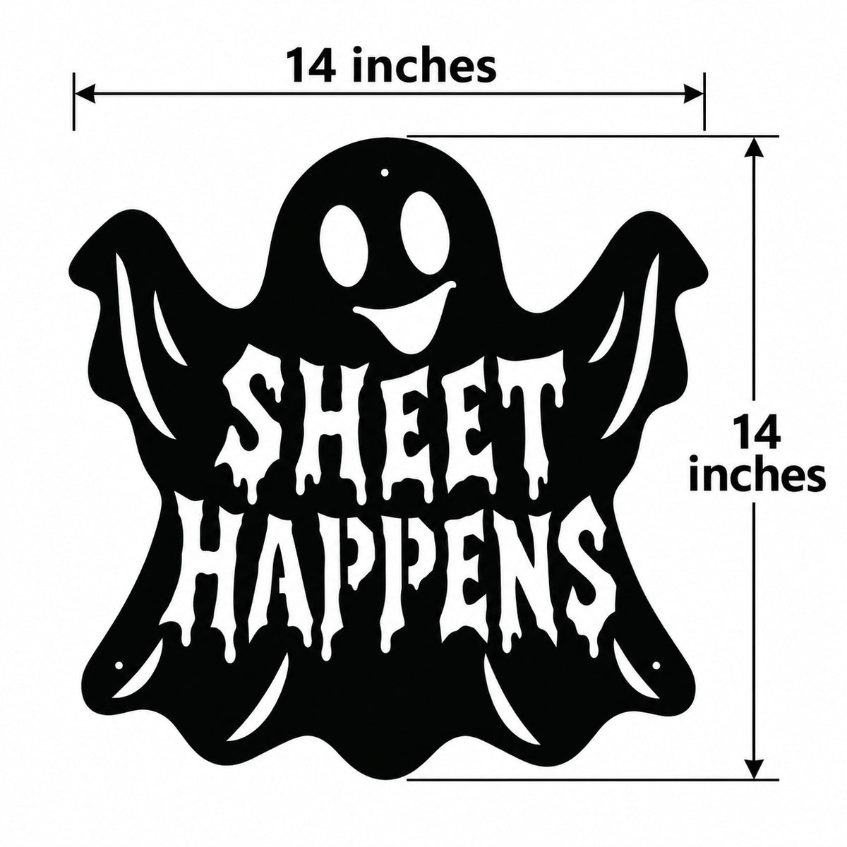 Rustic Metal Ghost "Sheet Happens" –  Halloween Sign