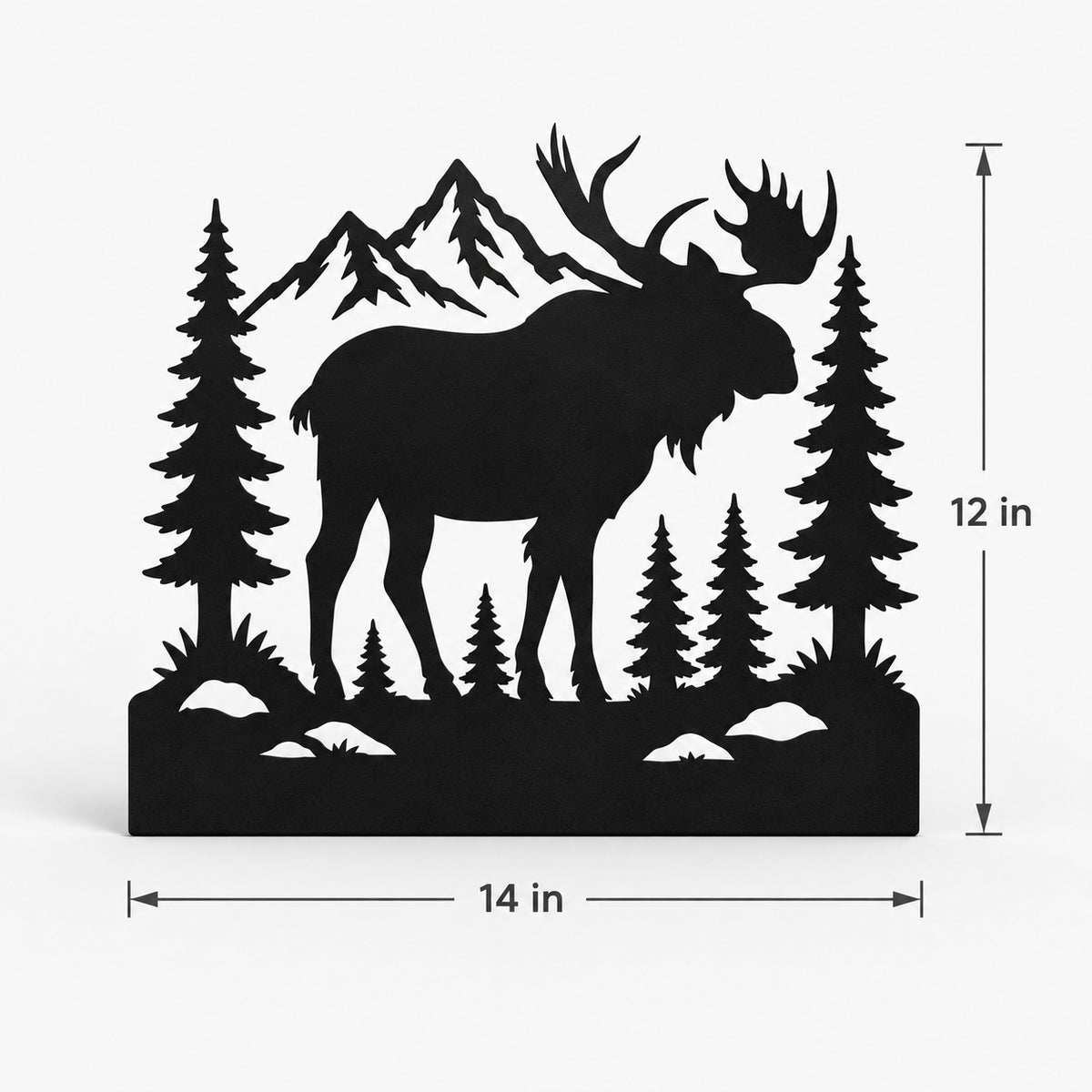 Rustic Moose Mountain Metal Standee – Cabin Wildlife Tabletop Decor