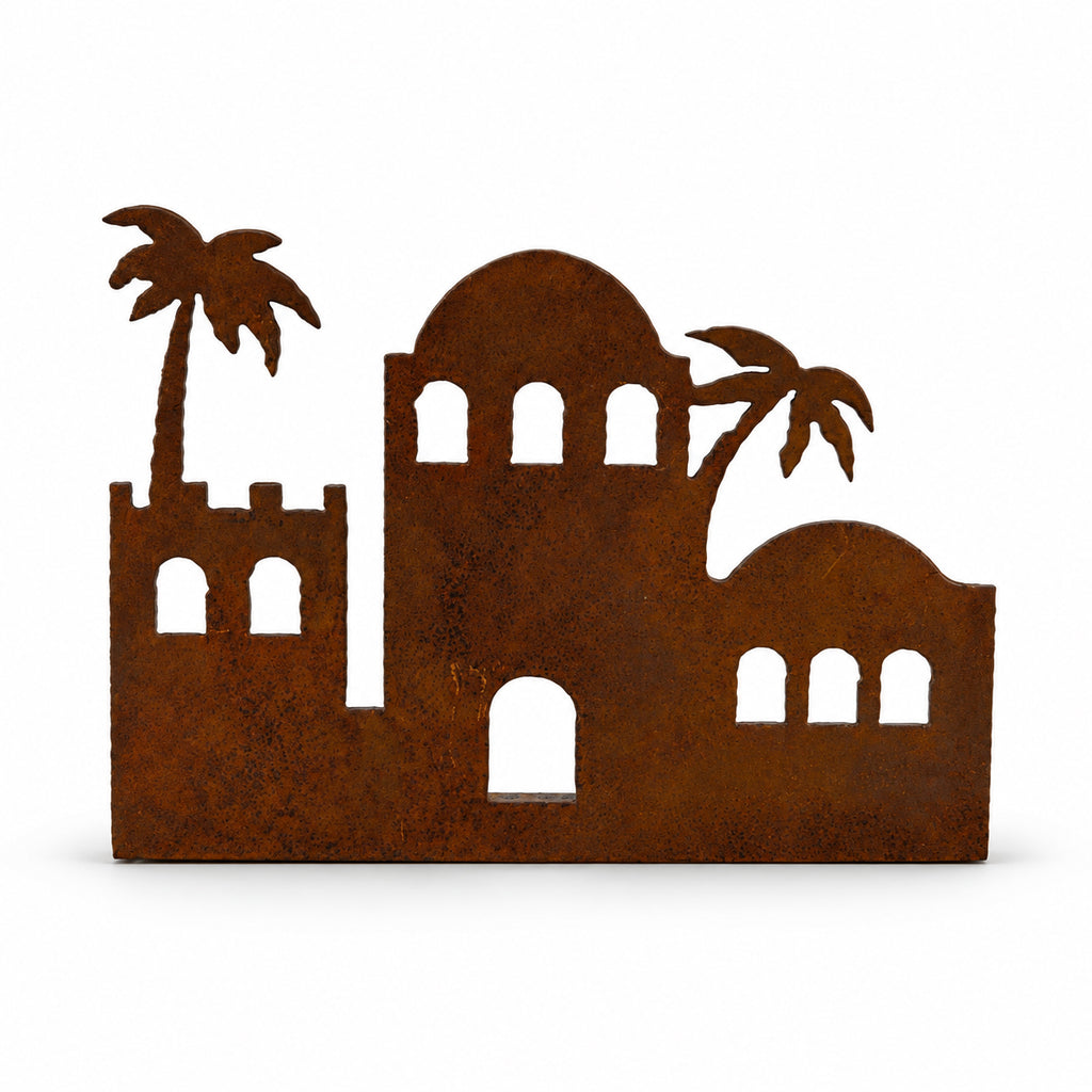 Rustic Metal Nativity Building One - Bethlehem City Scene Collection