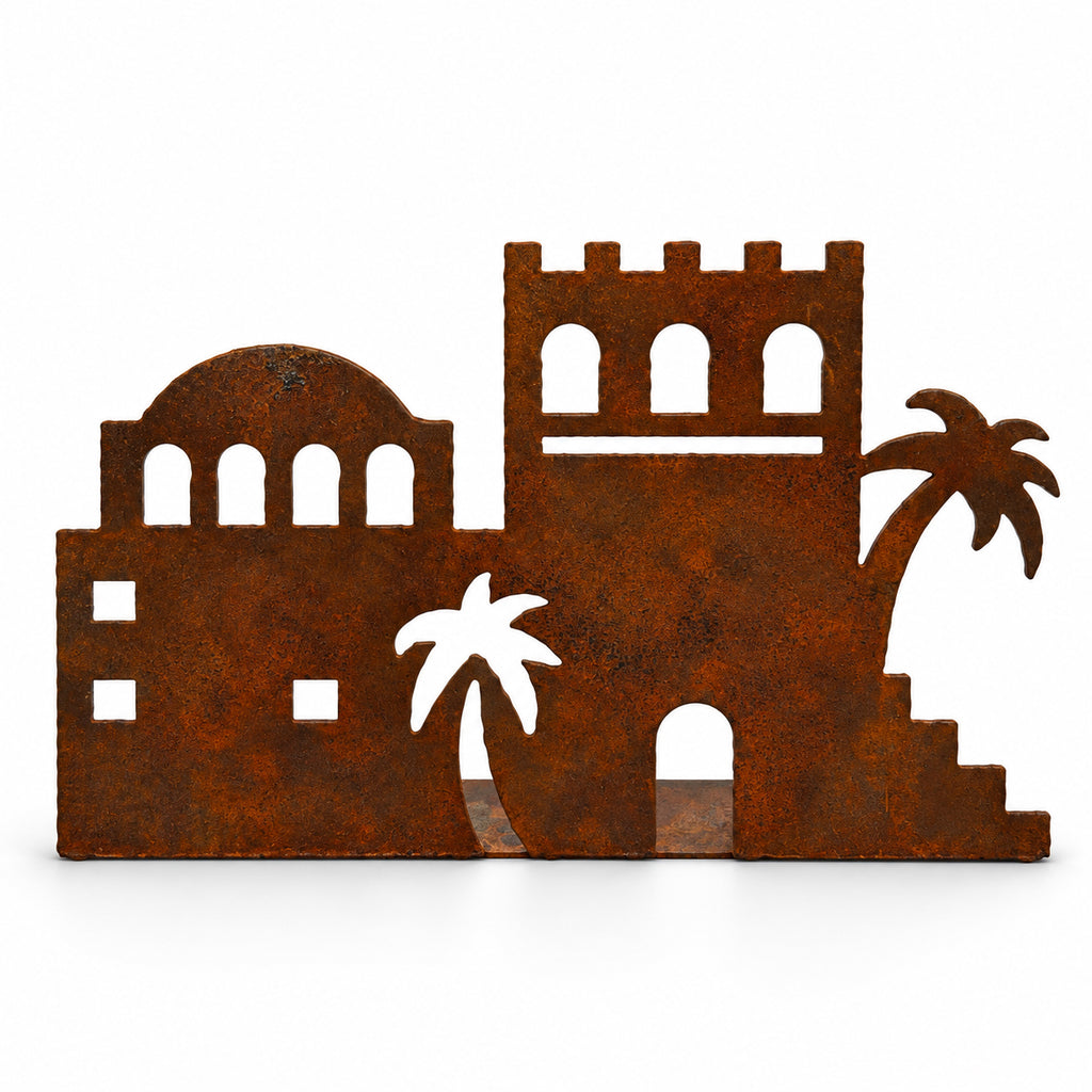Rustic Metal Nativity Building Four - Bethlehem City Scene Collection