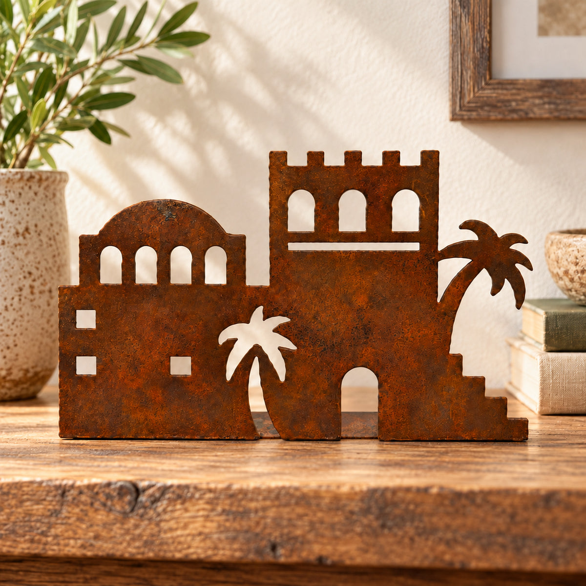 Rustic Metal Nativity Building Four - Bethlehem City Scene Collection
