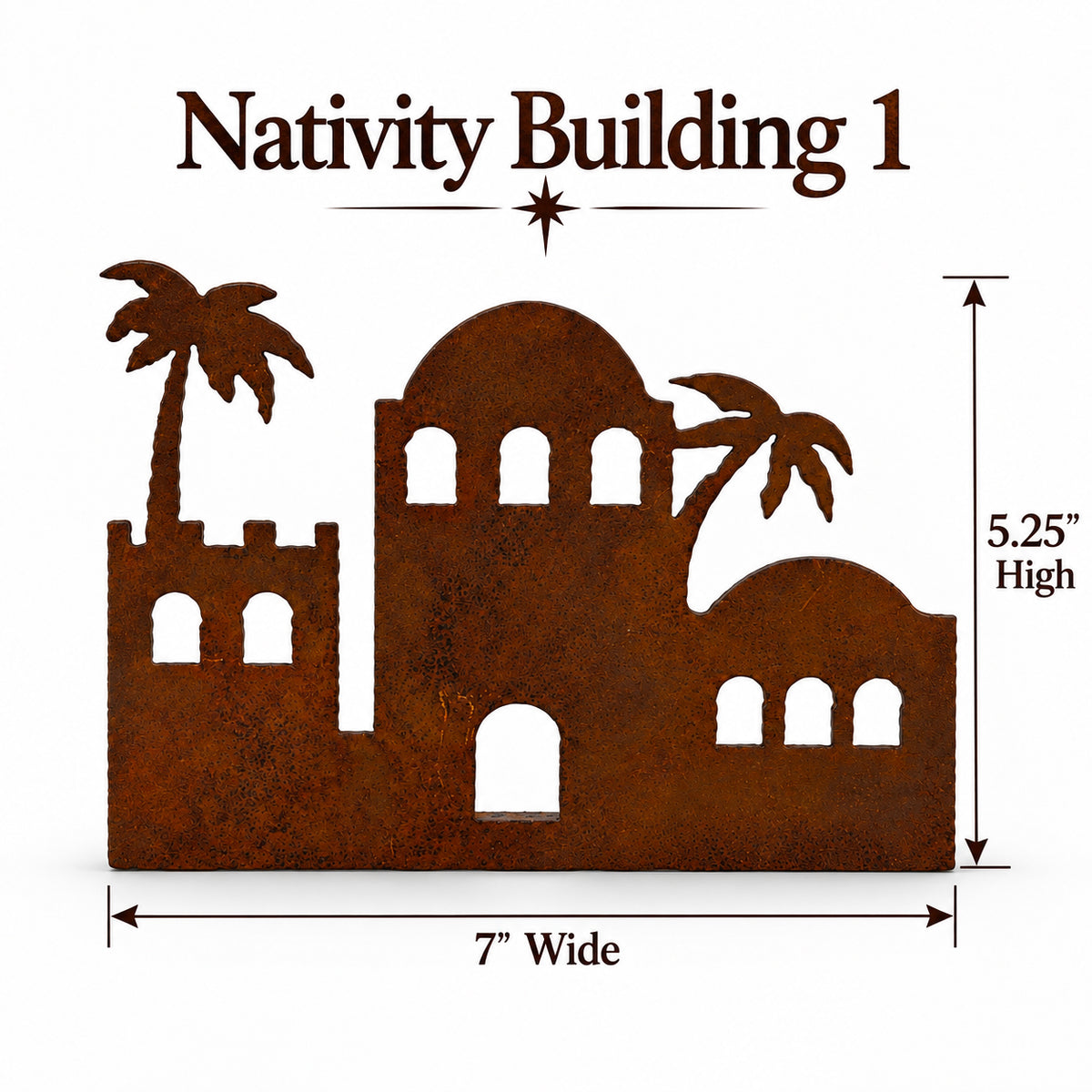 Rustic Metal Nativity Building One - Bethlehem City Scene Collection