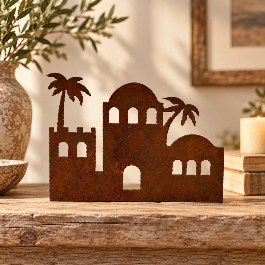 Rustic Metal Nativity Building One - Bethlehem City Scene Collection