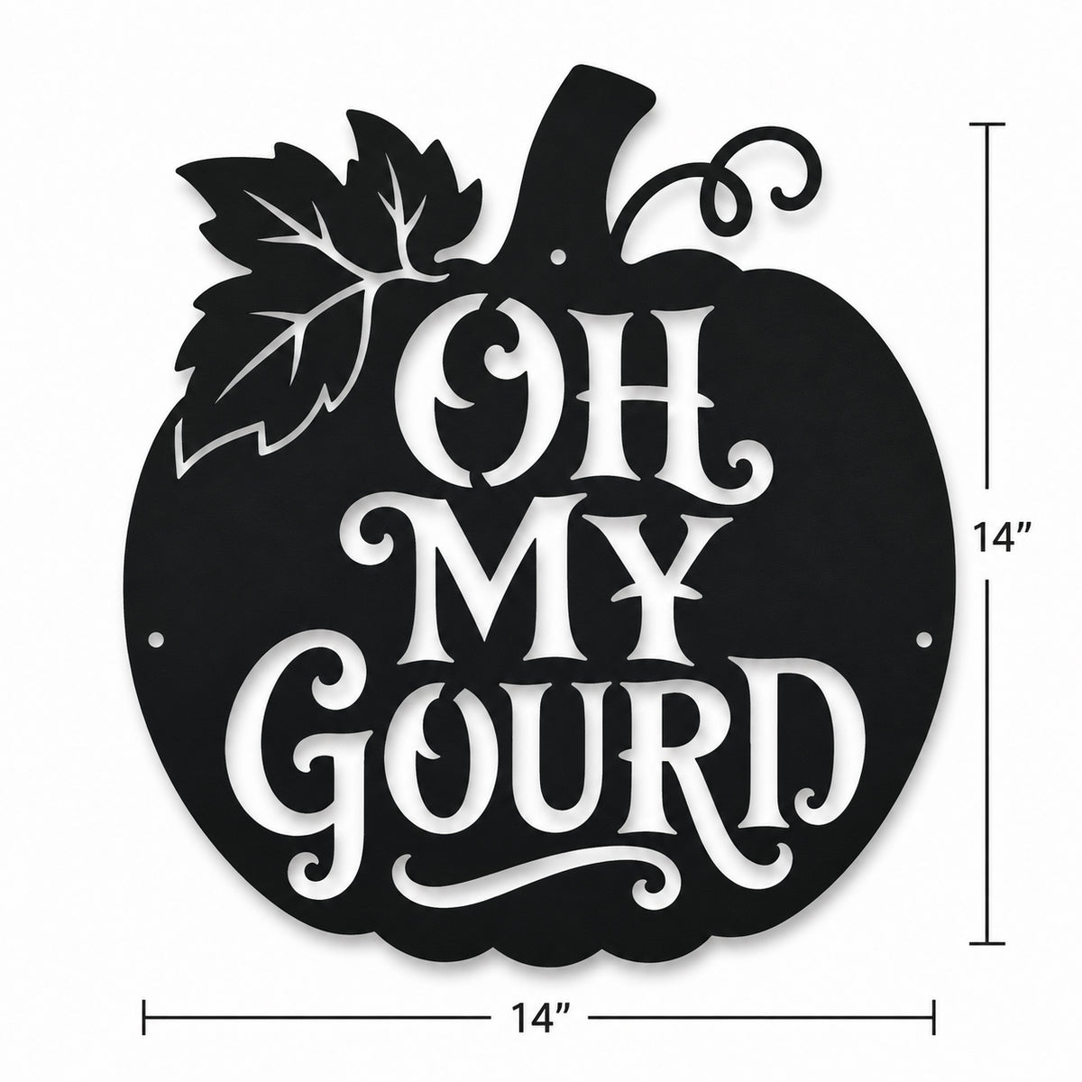 Rustic Metal Sign "Oh My Gourd" Pumpkin Fall Halloween Decor