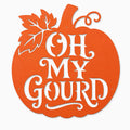 Rustic Metal Sign "Oh My Gourd" Pumpkin Fall Halloween Decor