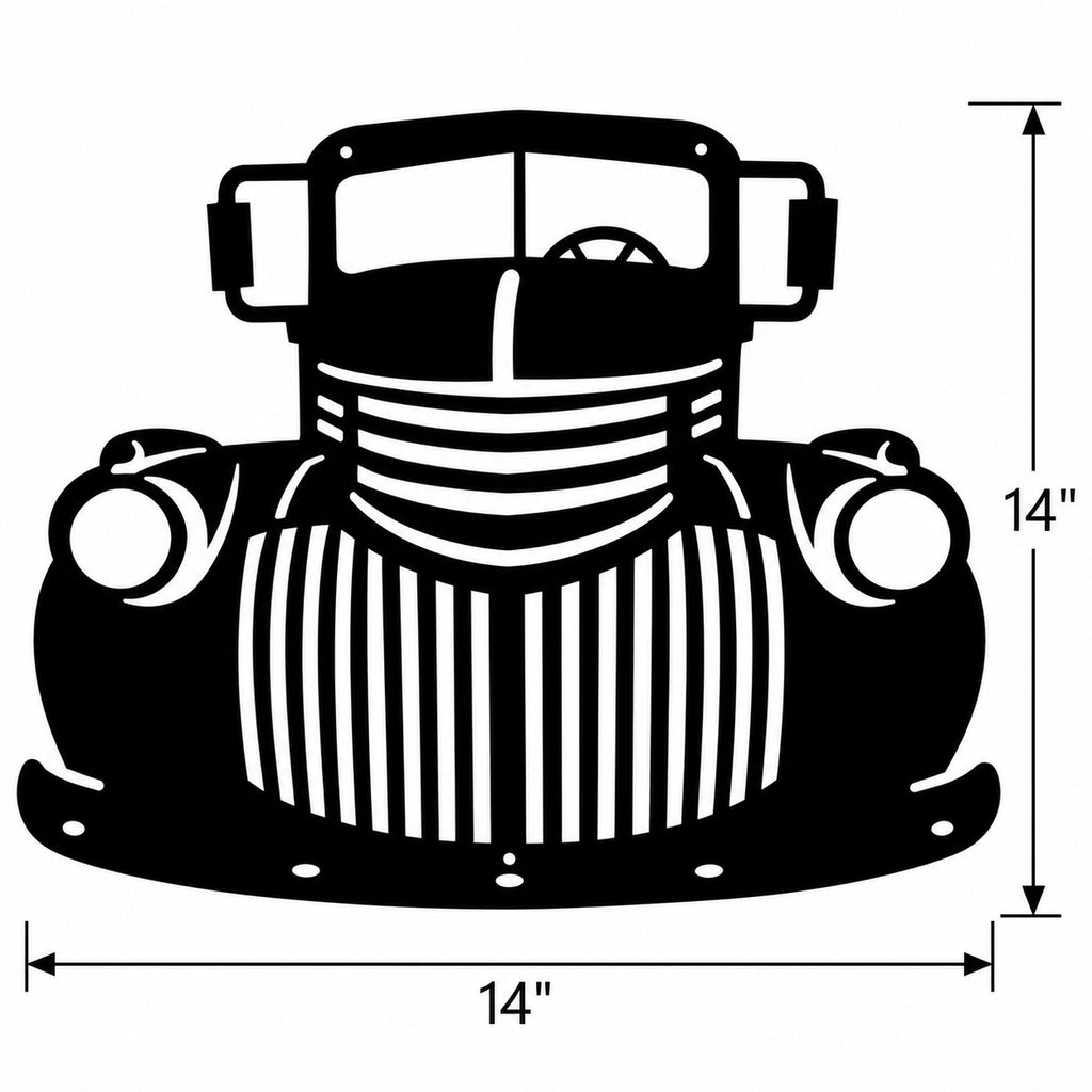 Rustic Metal Old Truck Sign