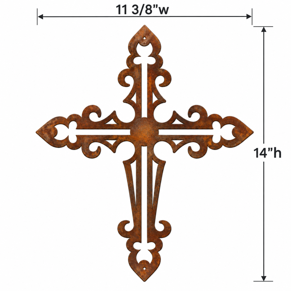 Rustic Metal Ornamental Wall Cross Six Sign