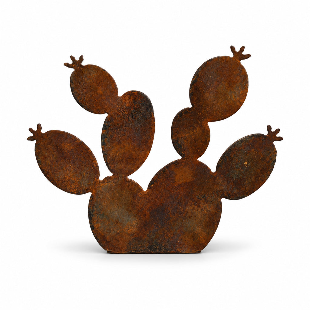 Rustic Metal Prickly Pear Cactus Add-On for Western & Southwestern Nativities | Metal Standee