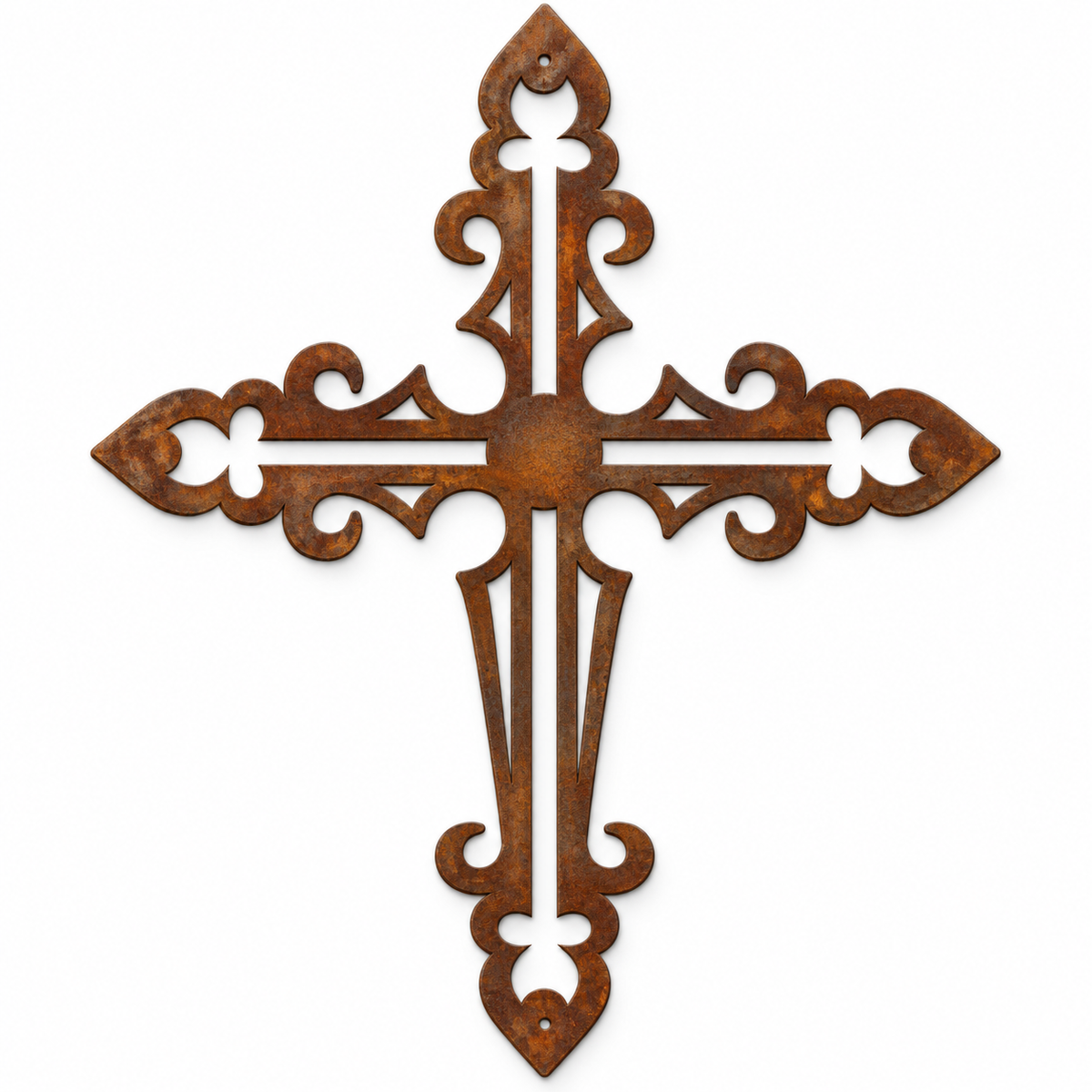 Rustic Metal Ornamental Wall Cross Six Sign