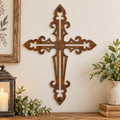 Rustic Metal Ornamental Wall Cross Six Sign