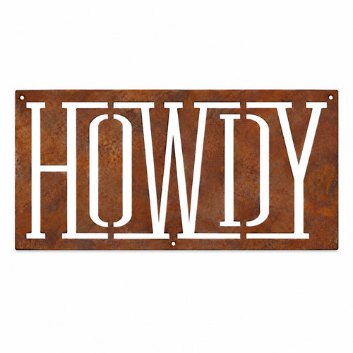 Rustic Metal "Howdy" Sign