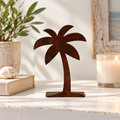 Rustic Metal Single Palm Tree Nativity Standee