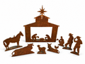 Rustic Metal Medium Western Nativity Set Christmas Decor