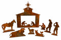 Rustic Metal Mini Western Nativity Set Christmas Decor