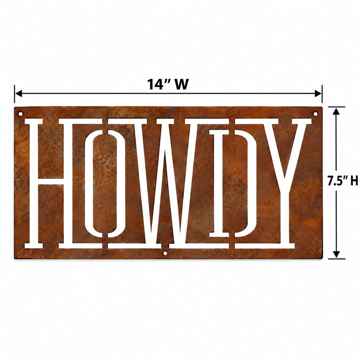 Rustic Metal "Howdy" Sign