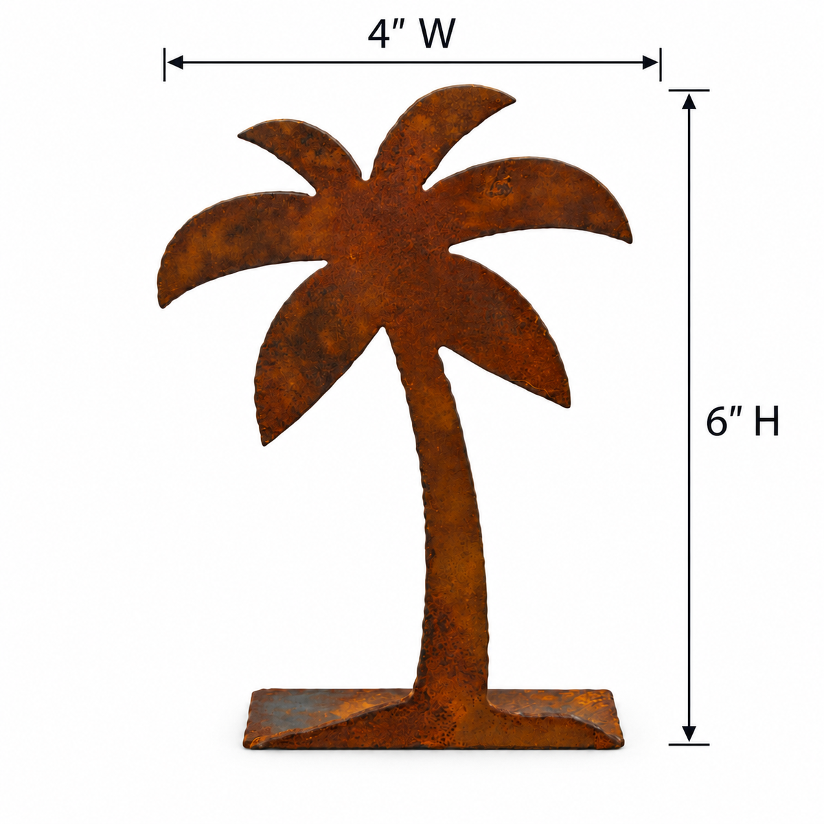 Rustic Metal Single Palm Tree Nativity Standee