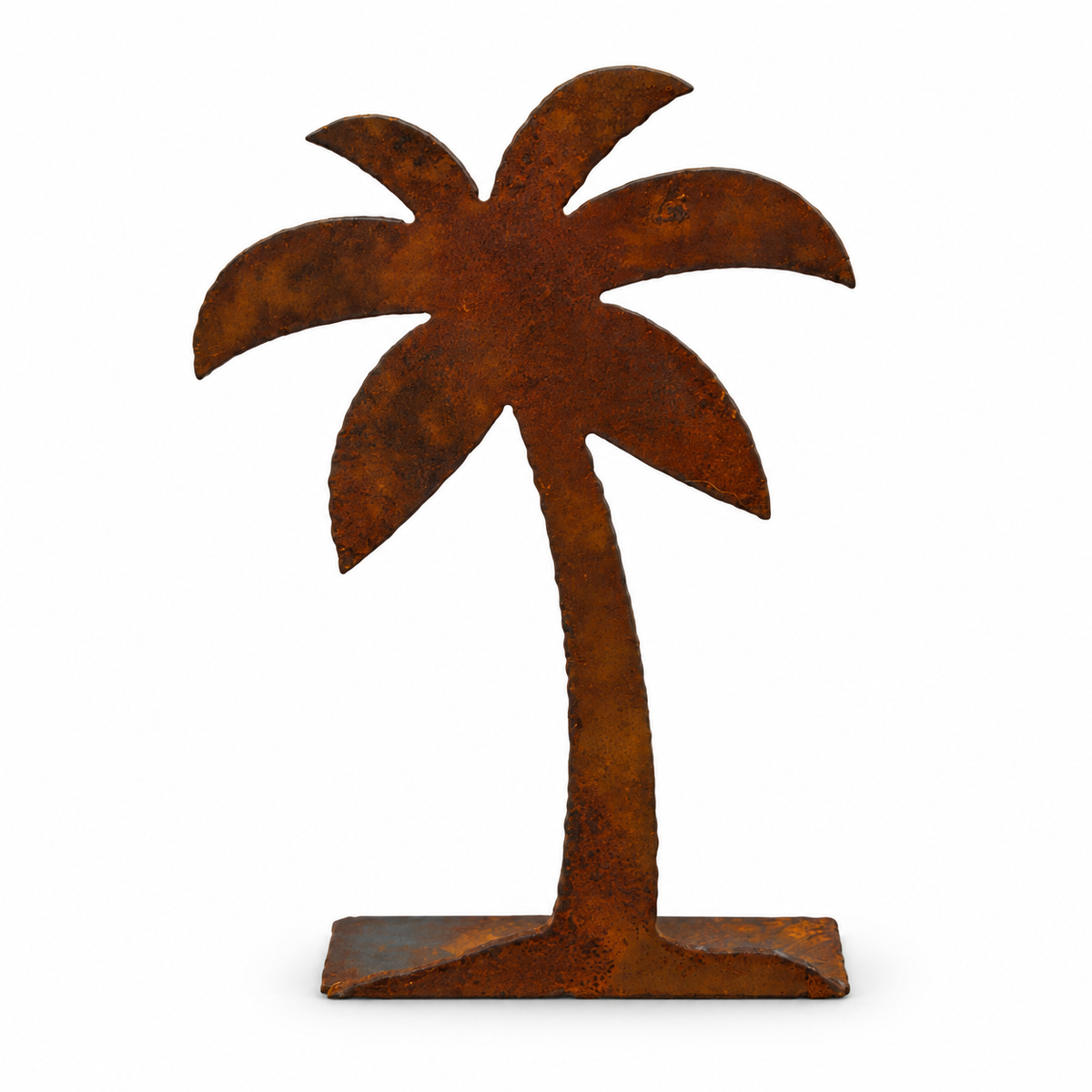 Rustic Metal Single Palm Tree Nativity Standee