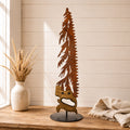 Rustic Metal Handsaw Tree Left Facing with Metal Stand