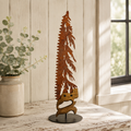Rustic Metal Handsaw Tree Right Facing with Metal Stand