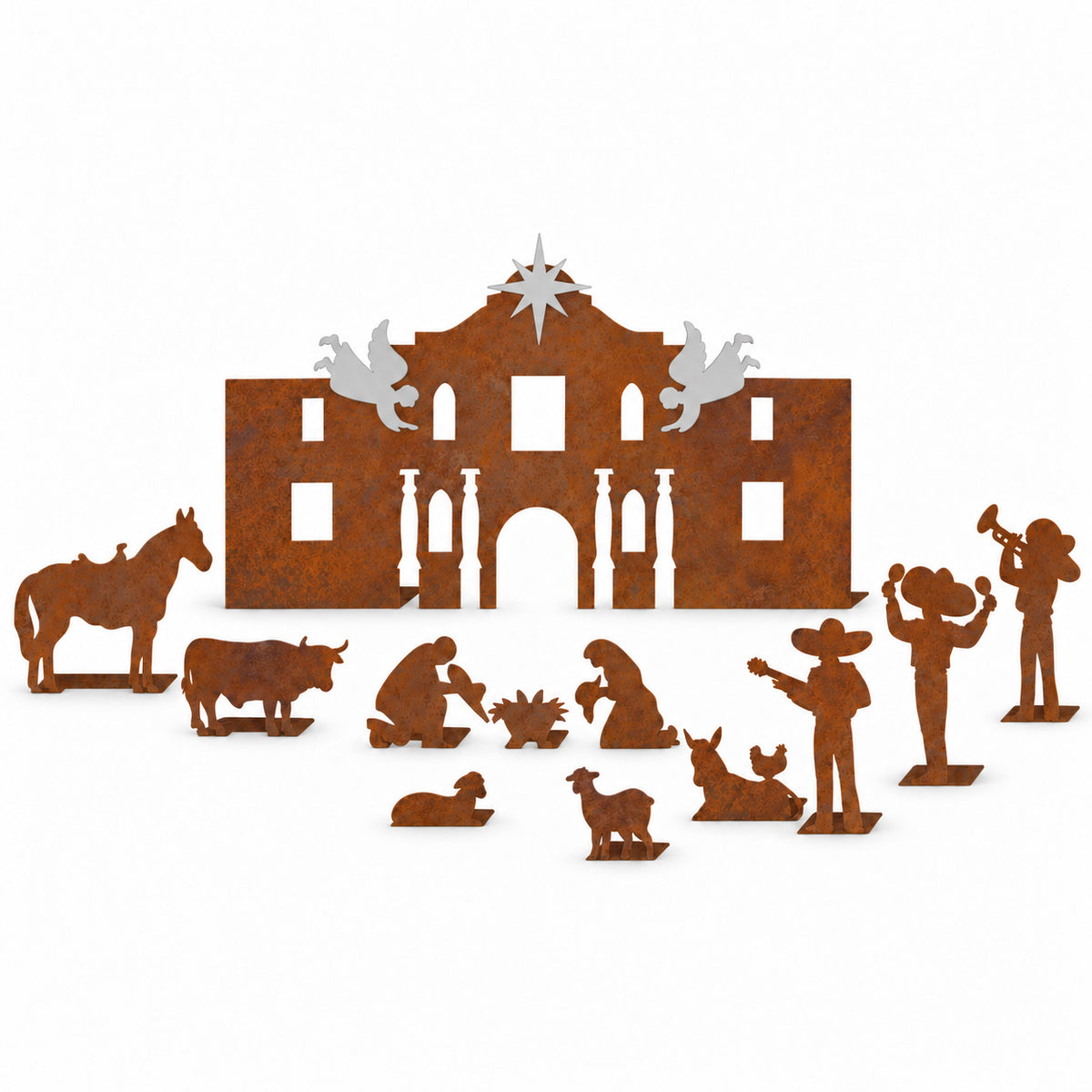 Rustic Metal Southwestern Christmas Nativity Set