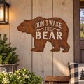 Rustic Metal Grizzly Bear "Don’t Wake the Bear" Sign