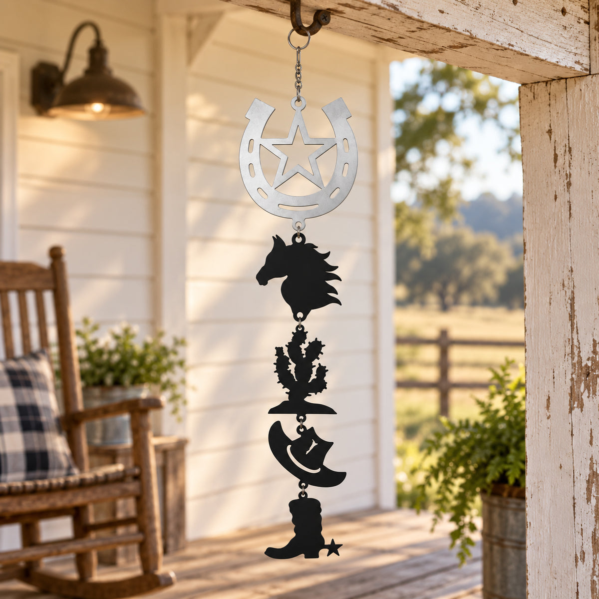 Rustic Metal Western Dangler