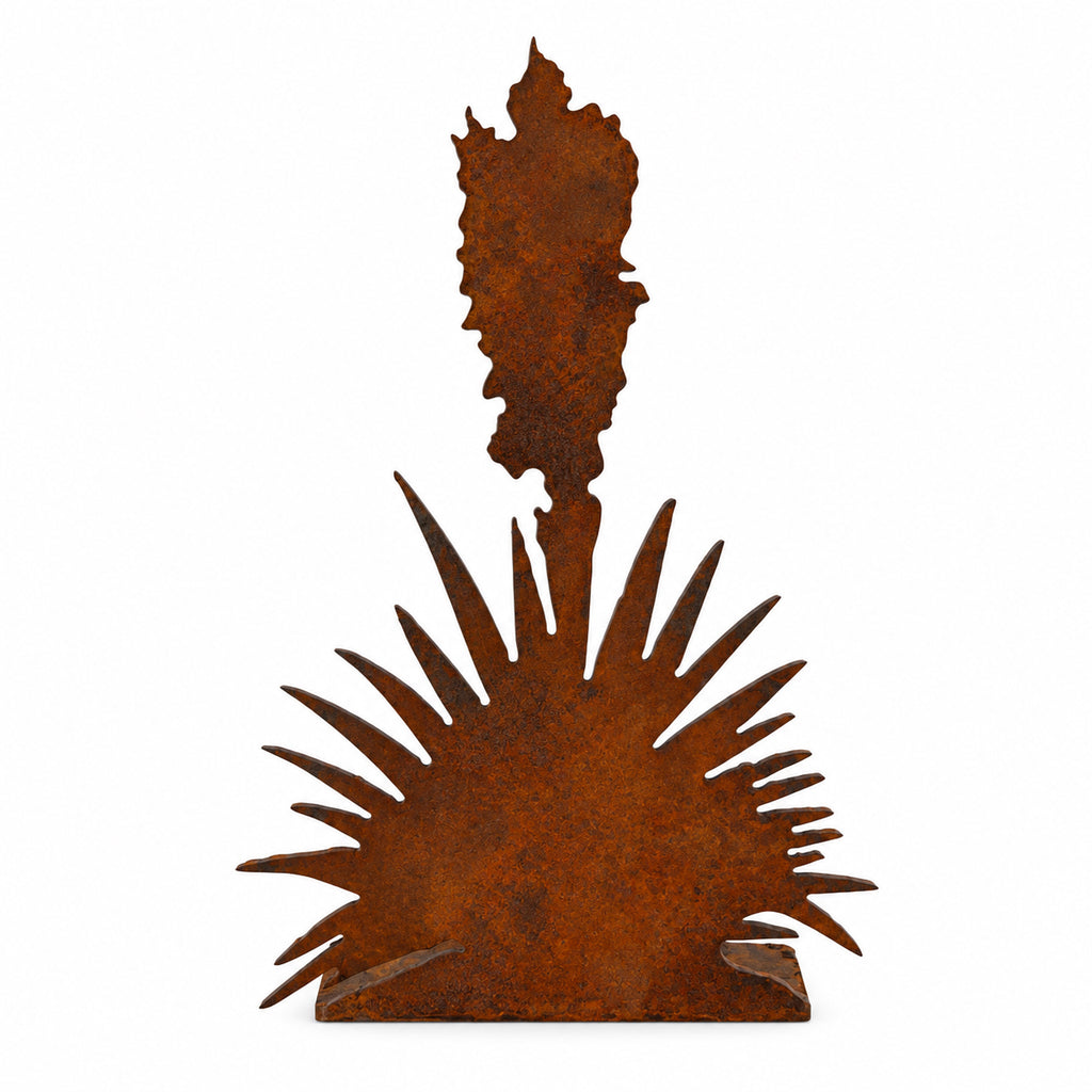 Rustic Metal Yucca Plant with Bloom Add-On for Western & Southwestern Nativities | Metal Standee