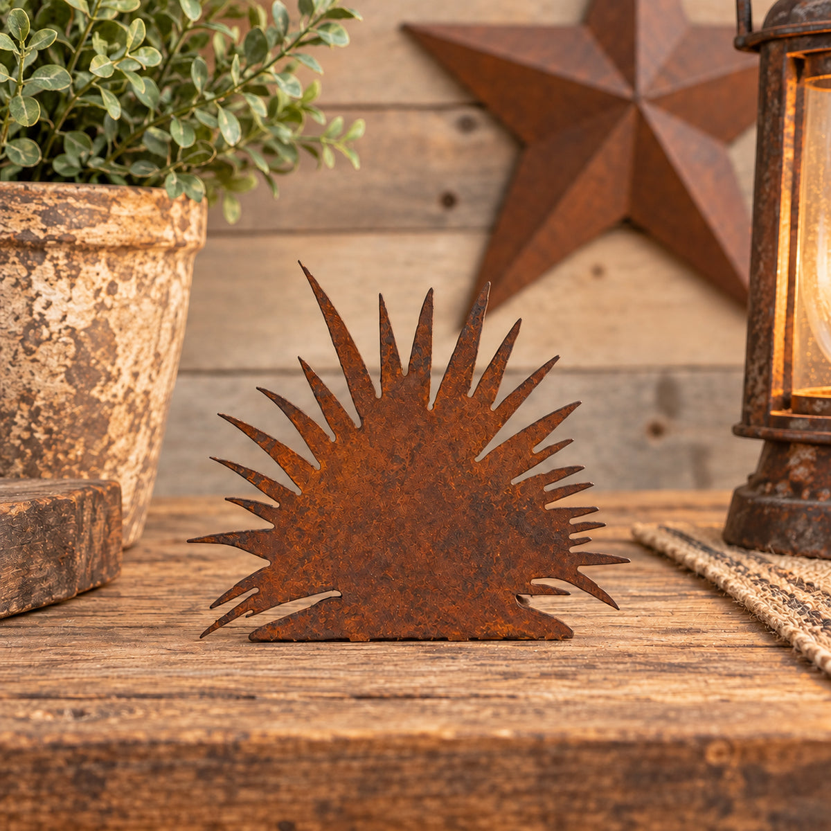 Rustic Metal Yucca Plant Add-On for Western & Southwestern Nativities | Metal Standee