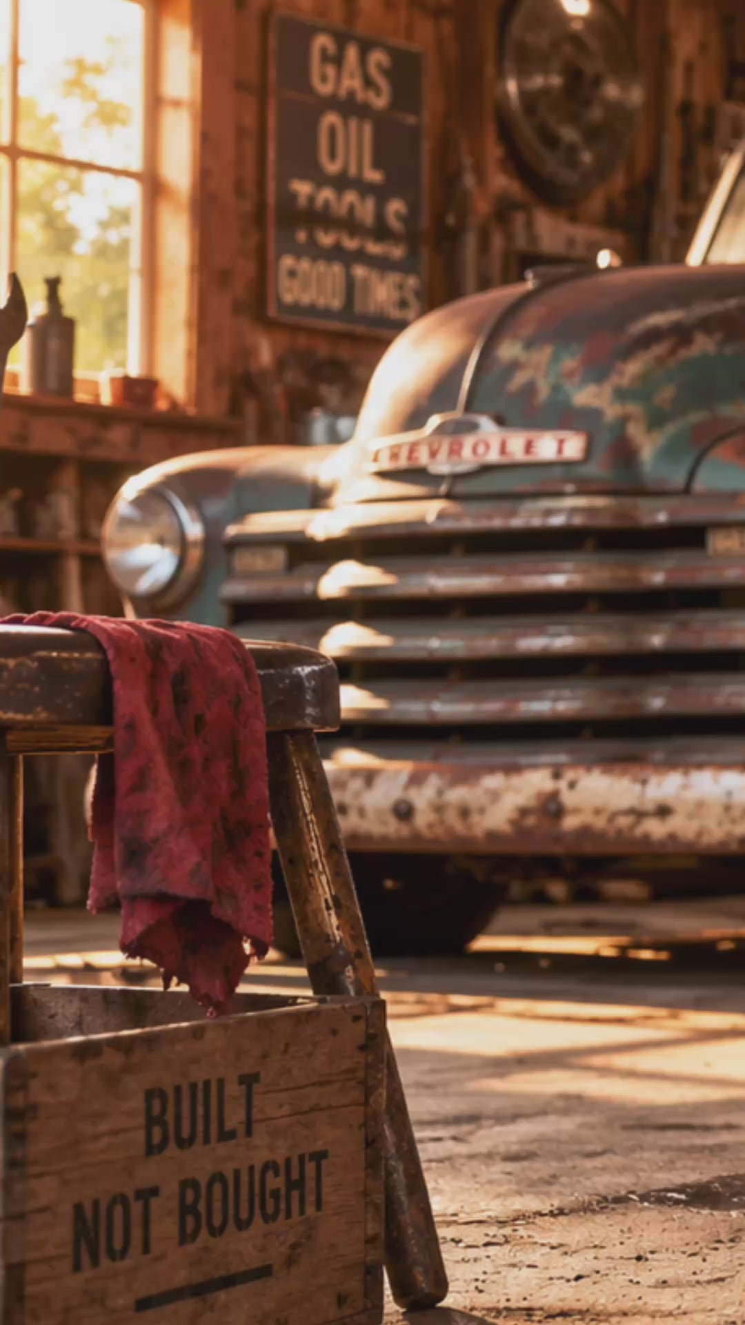Rustic Metal Old Truck Sign